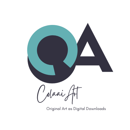 Logo with 'QA' and 'Colaai Art' text on a white background